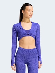 adidas Purple Primelift Workout Snake Twist Reversible Long Sleeve T-Shirt - Image 1 of 7