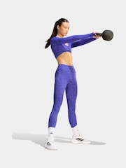 adidas Purple Primelift Workout Snake Twist Reversible Long Sleeve T-Shirt - Image 3 of 7