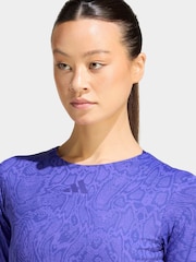 adidas Purple Primelift Workout Snake Twist Reversible Long Sleeve T-Shirt - Image 6 of 7