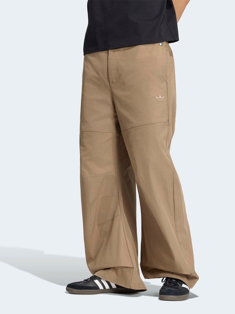 adidas Originals Brown Premium Essentials Wide Trousers - Image 1 of 7 adidas Originals Brown Premium Essentials Wide Trousers - Image 1 of 7