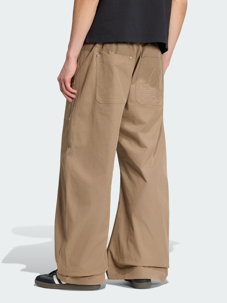adidas Originals Brown Premium Essentials Wide Trousers - Image 2 of 7 adidas Originals Brown Premium Essentials Wide Trousers - Image 2 of 7