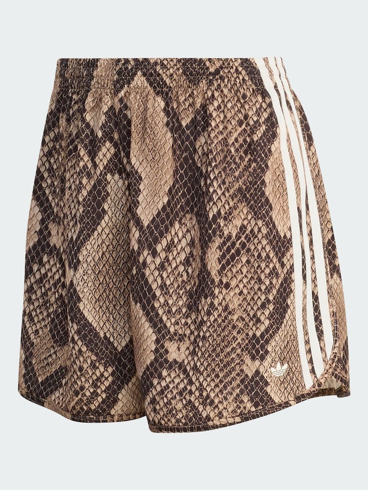 adidas Originals Cream Snake Print Satin Shorts - Image 6 of 6 adidas Originals Cream Snake Print Satin Shorts - Image 6 of 6