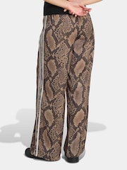 adidas Originals Cream Satin Snake Print Wide Leg Track Joggers - Image 2 of 6