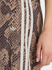 adidas Originals Cream Satin Snake Print Wide Leg Track Joggers - Image 4 of 6