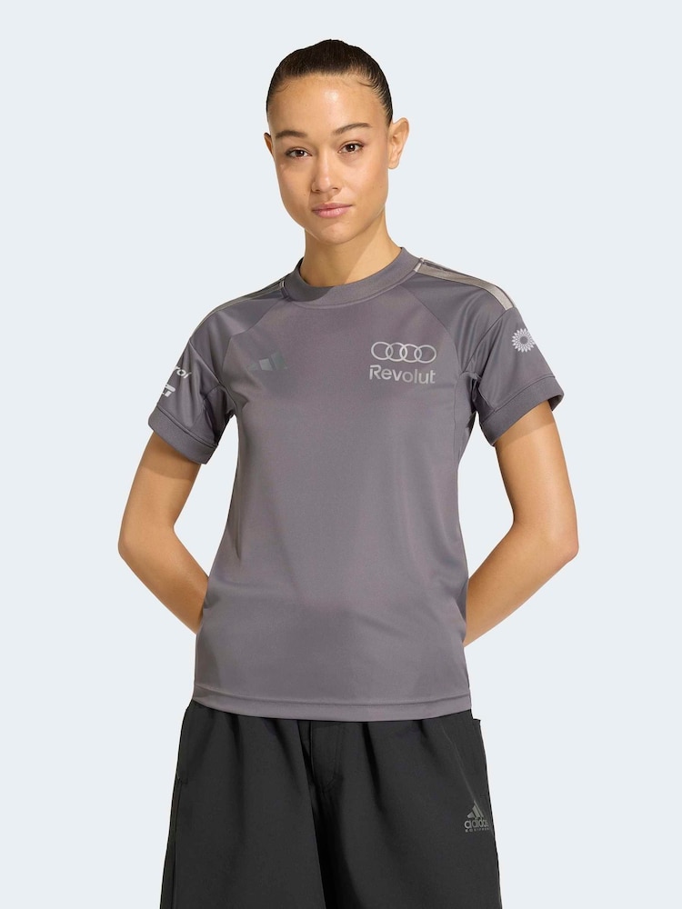 adidas Grey Audi Revolut F1 Team Short Sleeve Driver Replica Jersey - Image 1 of 6
