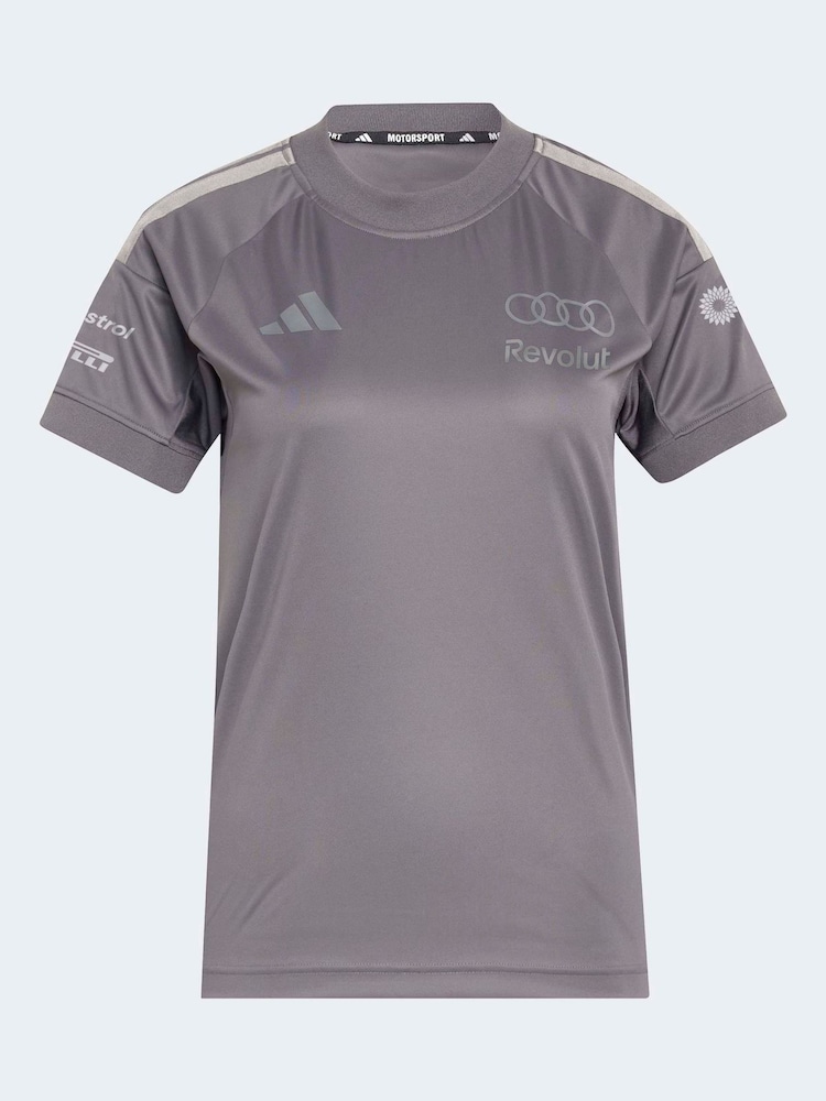 adidas Grey Audi Revolut F1 Team Short Sleeve Driver Replica Jersey - Image 6 of 6