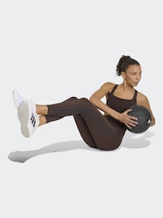 adidas Brown Optime Workout 3-Stripes 7/8 Leggings - Image 3 of 7