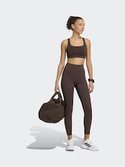 adidas Brown Optime Workout 3-Stripes 7/8 Leggings - Image 4 of 7