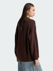 adidas Originals Brown Athl Dept Knitted Sweatshirt - Image 2 of 5
