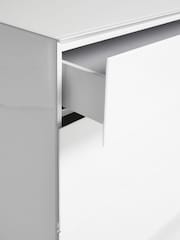 White Sloane Glass 6 Drawer Wide Collection Luxe Chest of Drawers - Image 4 of 8