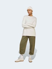 adidas Originals Cream Essentials Oversize Long Sleeve Jumper - Image 3 of 6