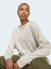 adidas Originals Cream Essentials Oversize Long Sleeve Jumper - Image 4 of 6