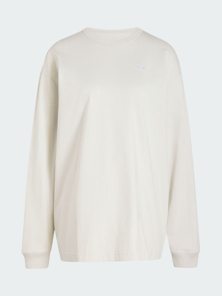 adidas Originals Cream Essentials Oversize Long Sleeve Jumper - Image 6 of 6