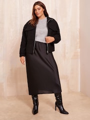 Friends Like These Black Curve Textured Zip Up Jacket - Image 2 of 4