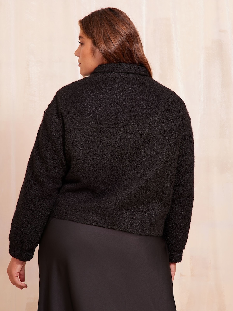 Friends Like These Black Curve Textured Zip Up Jacket - Image 4 of 4