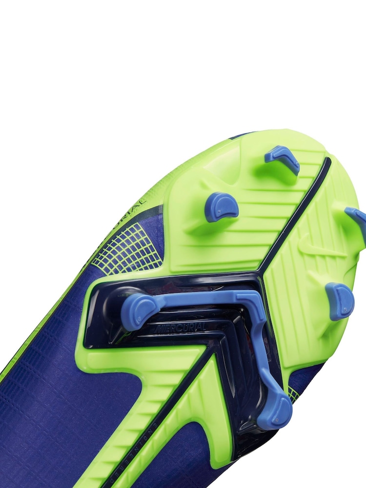 Nike Blue Adults Mercurial Firm Ground Football Boots - Image 8 of 12