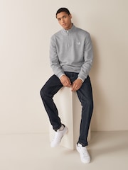 Серый - Fred Perry Quarter Zip Sweatshirt - Image 3 of 9
