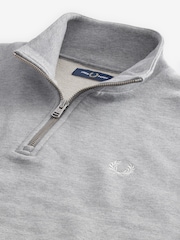 Серый - Fred Perry Quarter Zip Sweatshirt - Image 7 of 9