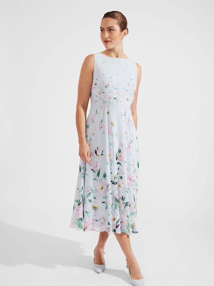 Hobbs Light Blue Petite Petite Carly Dress - Image 1 of 4 Hobbs Light Blue Petite Petite Carly Dress - Image 1 of 4