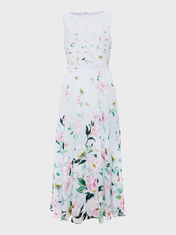 Hobbs Light Blue Petite Petite Carly Dress - Image 4 of 4 Hobbs Light Blue Petite Petite Carly Dress - Image 4 of 4