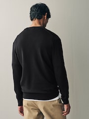 Черный - Классический джемпер с треугольным вырезом Fred Perry - Image 3 of 7