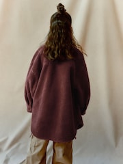 Chocolate Brown Teddy Borg Fleece Shacket (3-16yrs) - Image 4 of 8