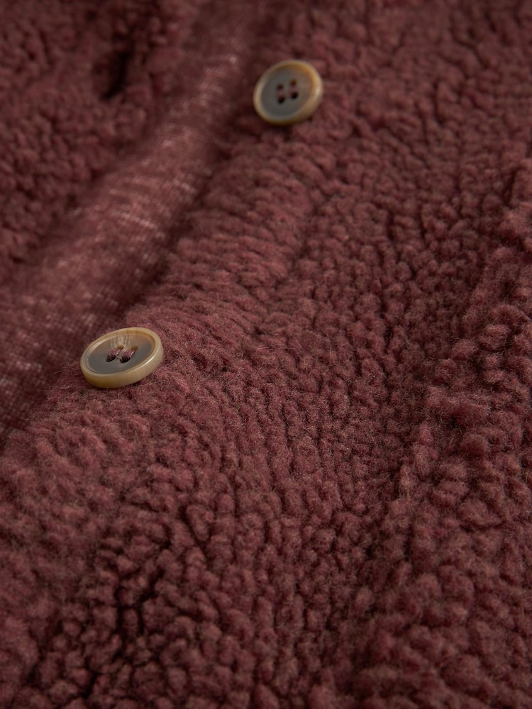 Chocolate Brown Teddy Borg Fleece Shacket (3-16yrs) - Image 8 of 8