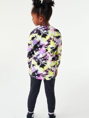 Green/Purple Happy Face Tie Dye Top (3-16yrs) - Image 2 of 5