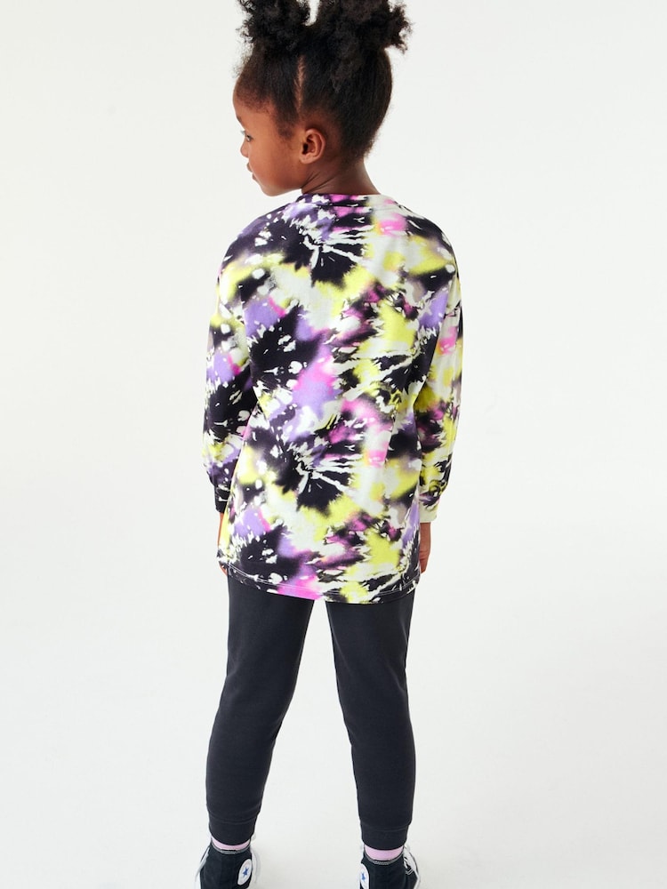 Green/Purple Happy Face Tie Dye Top (3-16yrs) - Image 2 of 5