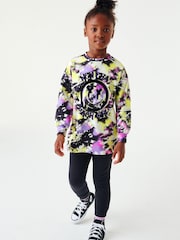 Green/Purple Happy Face Tie Dye Top (3-16yrs) - Image 3 of 5