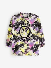 Green/Purple Happy Face Tie Dye Top (3-16yrs) - Image 4 of 5