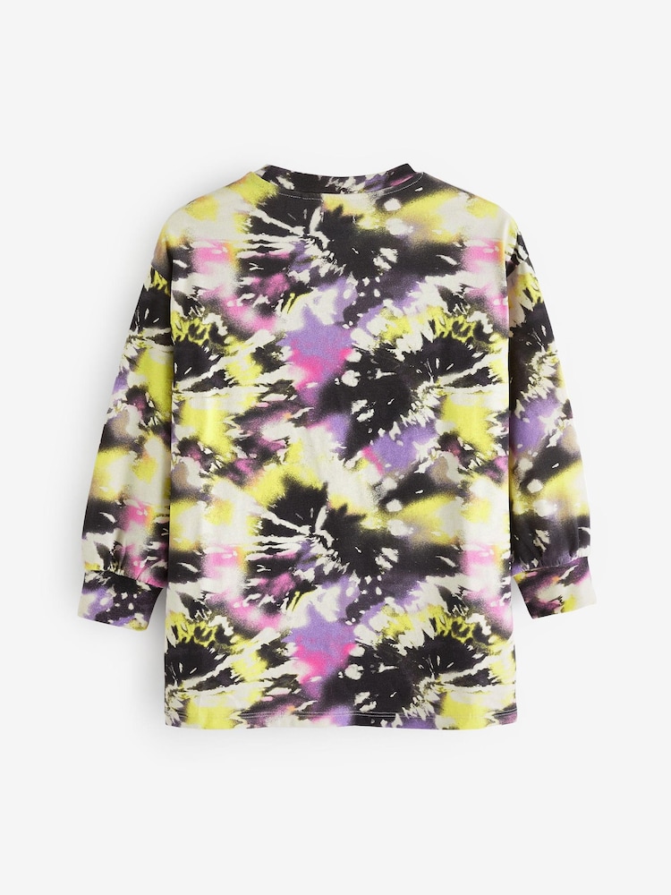 Green/Purple Happy Face Tie Dye Top (3-16yrs) - Image 5 of 5