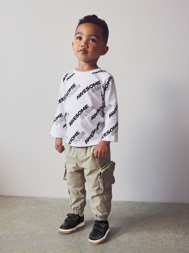 Stone Natural Multi Pocket Cargo Trousers (3mths-7yrs) - Image 1 of 8 Stone Natural Multi Pocket Cargo Trousers (3mths-7yrs) - Image 1 of 8