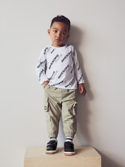 Stone Natural Multi Pocket Cargo Trousers (3mths-7yrs) - Image 2 of 8