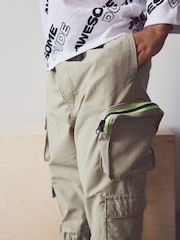 Stone Natural Multi Pocket Cargo Trousers (3mths-7yrs) - Image 5 of 8