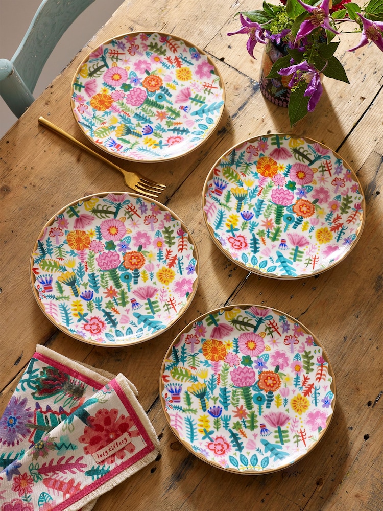 Lucy Tiffney x Next Set of 4 Multi Side Plates - Image 1 of 4