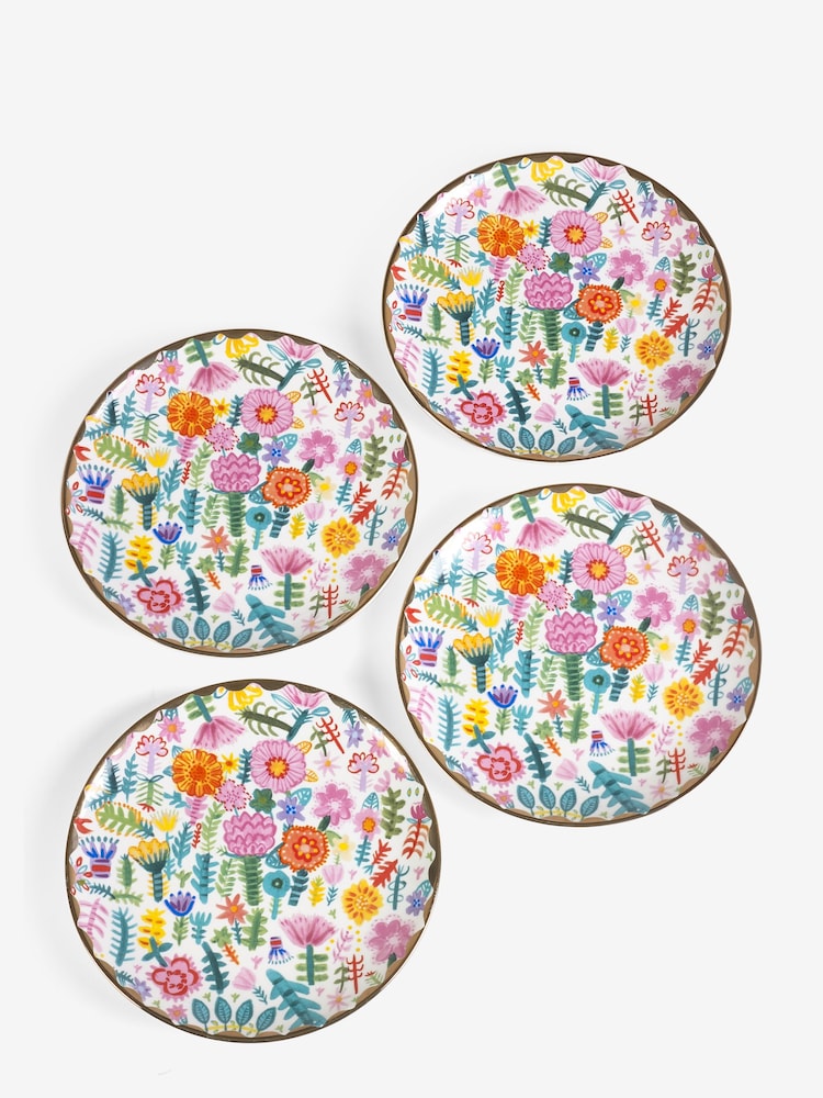 Lucy Tiffney x Next Set of 4 Multi Side Plates - Image 4 of 4