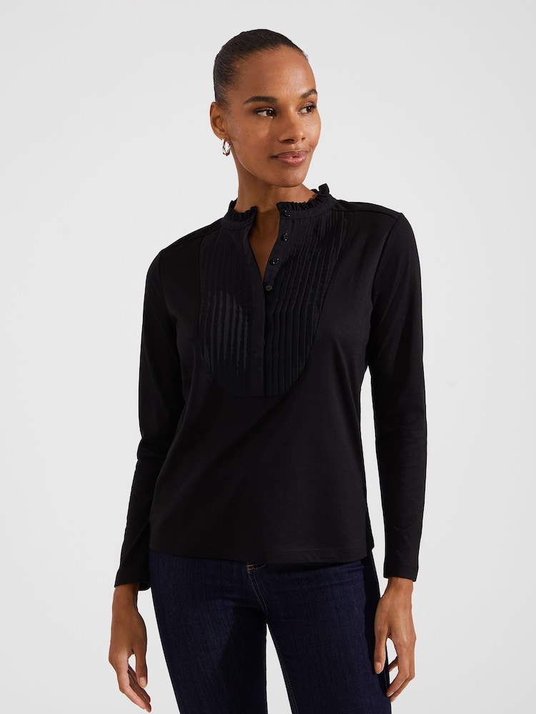 Hobbs Black Pintuck Rae Blouse - Image 1 of 4