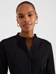 Hobbs Black Pintuck Rae Blouse - Image 3 of 4