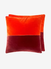 Jasper Conran London Orange Velvet Feather Filled Cushion - Image 3 of 3