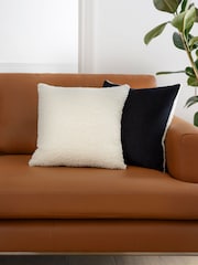 Jasper Conran London Black/White Cosy Bouclé Feather Filled Cushion - Image 1 of 4