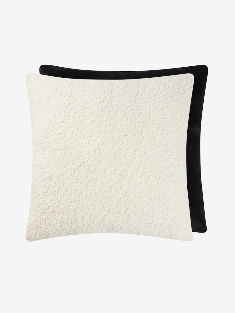 Jasper Conran London Black/White Cosy Bouclé Feather Filled Cushion - Image 4 of 4
