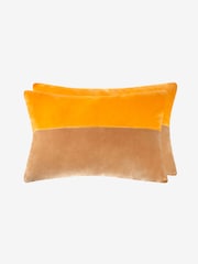 Jasper Conran London Yellow Velvet Feather Filled Cushion - Image 3 of 3