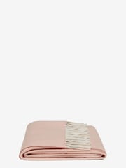 Jasper Conran London Pink Lambswool Herringbone Throw - Image 2 of 5