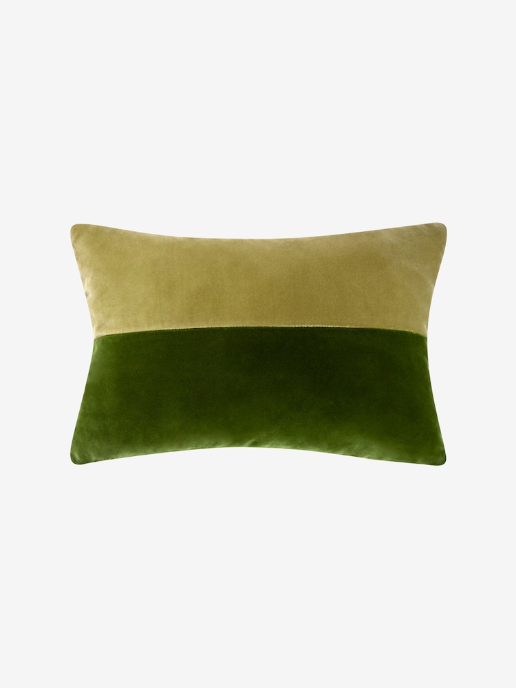 Jasper Conran London Green Velvet Feather Filled Cushion - Image 2 of 3