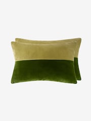 Jasper Conran London Green Velvet Feather Filled Cushion - Image 3 of 3