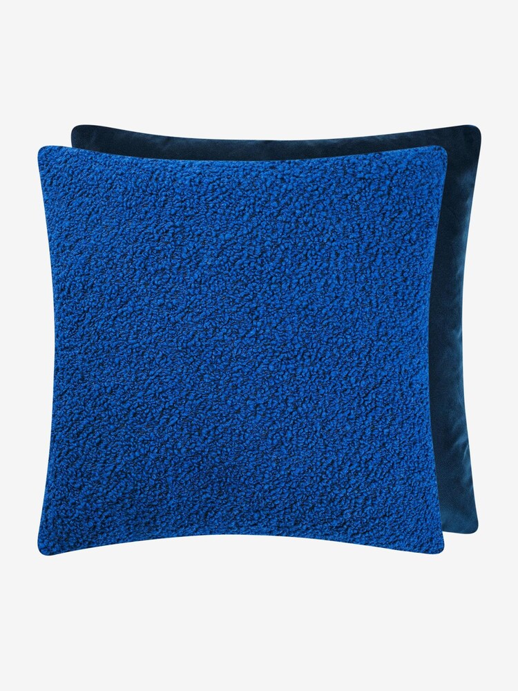 Jasper Conran London Blue/Navy Cosy Bouclé Feather Filled Cushion - Image 2 of 4 Jasper Conran London Blue/Navy Cosy Bouclé Feather Filled Cushion - Image 2 of 4