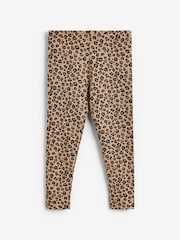 Neutral Glitter Animal Print Leggings (3-16yrs) - Image 1 of 3