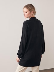Schwarz - Weicher Tunika-Pullover - Bild 2 von 5