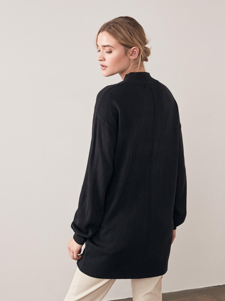Schwarz - Weicher Tunika-Pullover - Bild 2 von 5